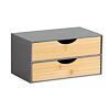 Organizer mit 2 Schubladen, grau/natur KESPER 58963