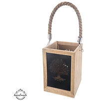 Mango Kerzenhalter 20 × 14 cm, Lebensbaum, Mangoholz/Metall ORION 351835