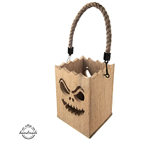 Mango Kerzenhalter 19 × 13,5 cm, Halloween, Mangoholz ORION 351838