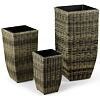 Veghel Pflanzgefäß 3er-Set, Polyrattan/Metall/Kunststoff, braun NOELA 20678