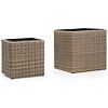 Haren Pflanzgefäß 2er-Set, Polyrattan/Metall/Kunststoff, braun NOELA 20060