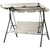 Hollywood Garten-Schaukel mit Dach, 2-Sitzer, Metall/Gewebe, beige NOELA 345707