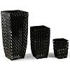 Epe Pflanzgefäß 3er-Set, Polyrattan/Metall/Kunststoff, schwarz NOELA 20679