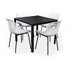 Garten Essmöbel - Tisch Viking M + 4x Stuhl Gaby, grau NOELA 34570497Z