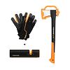 3-teiliges Set Fiskars X 17 + Xshapr Schärfer + Handschuhe