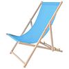 Bahama Polyester Liegestuhl aus Naturholz, blau ROJAPLAST 23210/13