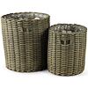 Arnhem Pflanzgefäß 2er-Set, Polyrattan/Kunststofffolie, braun NOELA 20179