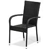 Paris Stapelbarer Gartensessel, Stahl/Polyrattan, schwarz NOELA 345663