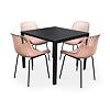 Garten-Essgruppe – Tisch Viking M + 4x Stuhl Gaby, rosa NOELA 34570498Z