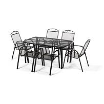 Gartenmöbel-Set aus Metall – Tisch Lana steel + 6x Stuhl Lana steel NOELA 345702316