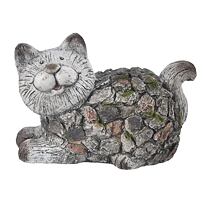 Ebi Katze 28 x 19 x 19 cm, Keramik, Steinmuster INDECOR X14118