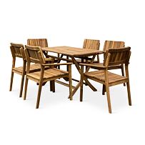 Gartenmöbel aus Holz – Tisch Mandy + 6x Sessel Lucy, Akazie NOELA 345040416