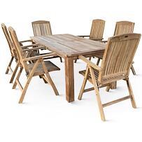 Gartenmöbel aus Holz – Tisch Garden III + 6x Stuhl America, Teak NOELA 345982
