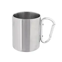 Doppelwandiger Becher mit Karabiner, 0,35 l, Edelstahl ORION 112441