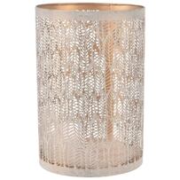Leaf Kerzenhalter 12 x 12 x 18 cm, Metall, beige/gold INDECOR X13717