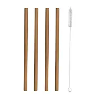 Trinkhalme mit Bürste, 20 cm, aus Bambus, 4 Stück ORION 151432