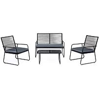 Lesja Gartenmöbel-Set aus Metall, schwarz/ grau NOELA 3457058