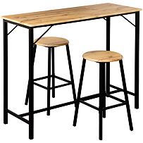 Tisch mit 2 Barhockern, Eichenoptik KESPER 15978
