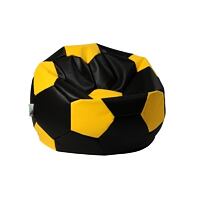 Sitzsack Fußball XL 90 cm schwarz-gelb kortexin