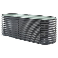 Hochbeet Metall OVAL 240 x 80 x 82 cm, anthrazit ROJAPLAST PB248HC