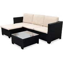 Amy Garten-Loungeset, schwarz/beige NOELA 6178BFBGEJTX12
