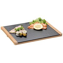 Servierplatte, 34 x 26 x 1,5 cm, Schiefer/Bambus KESPER 38130