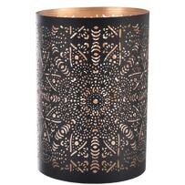 Mandala Windlicht 10 x 10 x 12 cm, Metall, schwarz/gold INDECOR X14027