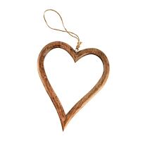 Hängendes Herz 13 x 2 x 15 cm, Mangoholz INDECOR X13089