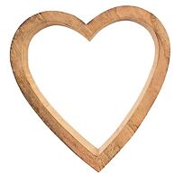 Herz 15 x 3,5 x 15 cm, Mangoholz INDECOR X13139