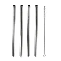 Smoothie-Trinkhalme mit Bürste, 21,5 cm, aus Edelstahl, 4 Stück ORION 151450