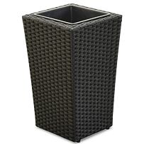 Oss Pflanzgefäß, Polyrattan/Metall/Kunststoff, schwarz NOELA 20055