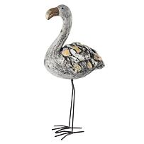 Ebi Flamingo 28 x 17 x 60 cm, Keramik, Steinmuster INDECOR X14123