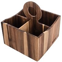 Wooden Besteckhalter 18,5 x 18,5 x 20 cm, Akazie ORION 540586