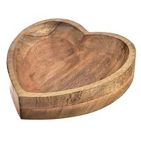Schale Herzform 20 x 20 x 7 cm, Mangoholz INDECOR X13069