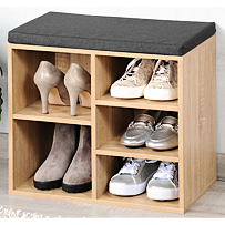 Schuhregal mit Sitz 51,5 x 48 x 29,5 cm, Dekor Eiche KESPER 15925