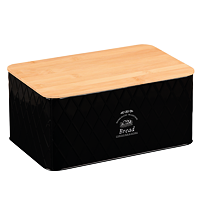 Brotkasten mit Schneidebrett, 28 x 18 x 13 cm, schwarz KESPER 18047