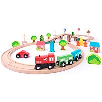 Achtförmige Eisenbahn mit Zug, 40 Teile WOODY 102193061