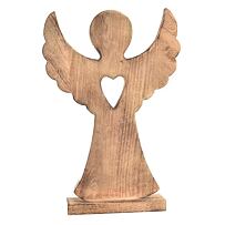 Engel Herz 17 x 6 x 37 cm, Mangoholz INDECOR X10554