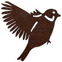 Gartendekoration Spatz 2, 15 x 16 cm, Corten CORGARDEN 1058