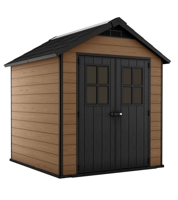 Newton 757 Gartenhaus 228 x 252 x 224 cm, Mahagoni/Anthrazit KETER 17208503