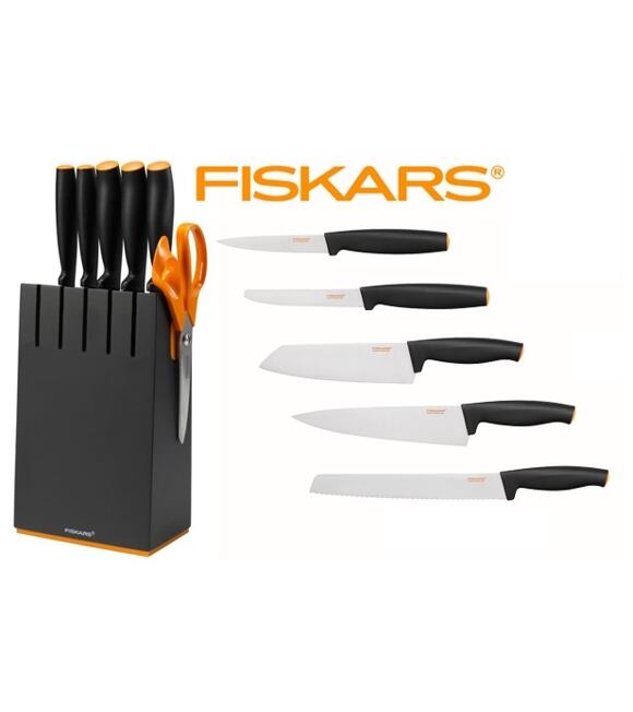 Functional Form Messerblock mit 5 Messern, schwarz, Fiskars 1014190