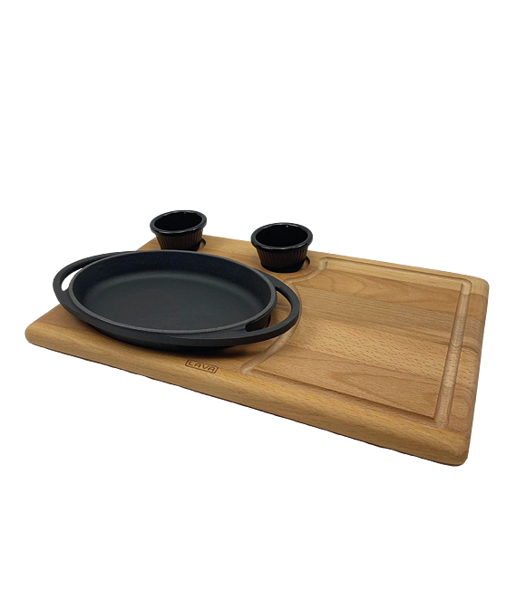 Grill- und Servierset mit 2 Schalen, 21 x 14 cm, oval LAVA METAL