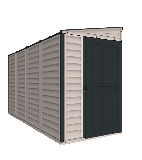 SideMate Plus Gartenhaus 187 x 123 x 319 cm, Vinyl, grau/anthrazit DURAMAX 36725