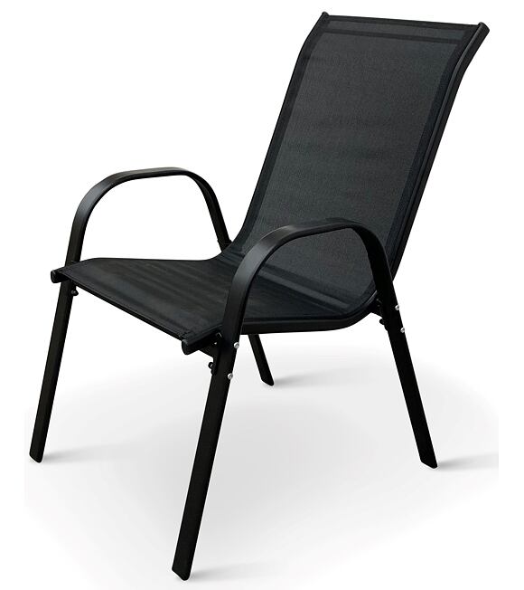 Ramada Stapelbarer Gartenstuhl, Stahl/Textil, schwarz NOELA 34570101