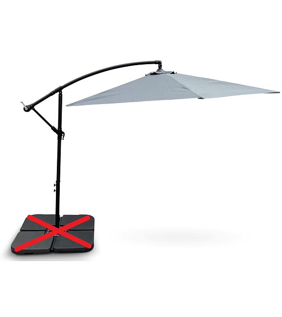 Hook Gartenschirm ohne Gewichte Ø 3 m, grau NOELA 3457096