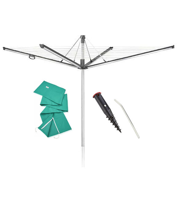 Linomatic 600 Plus Wäschespinne + Bodendübel + Schutzhülle LEIFHEIT Set