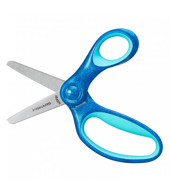 Kinderschere mit abgerundeter Spitze 13 cm - glitzerblau FISKARS 1064073