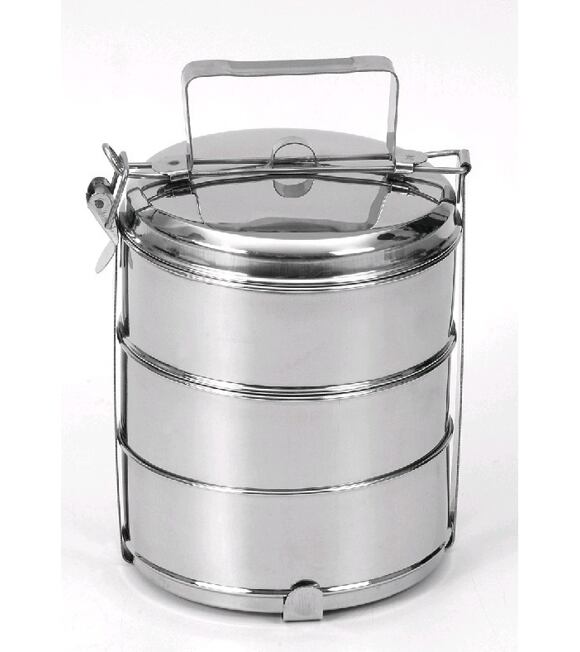 Essenträger/Essenbehälter aus Edelstahl 3 Etagen Ø 14 cm