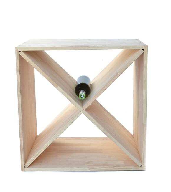 Weinregal aus Holz quadratisch 47 x 47 x 23 cm Rojaplast 23610