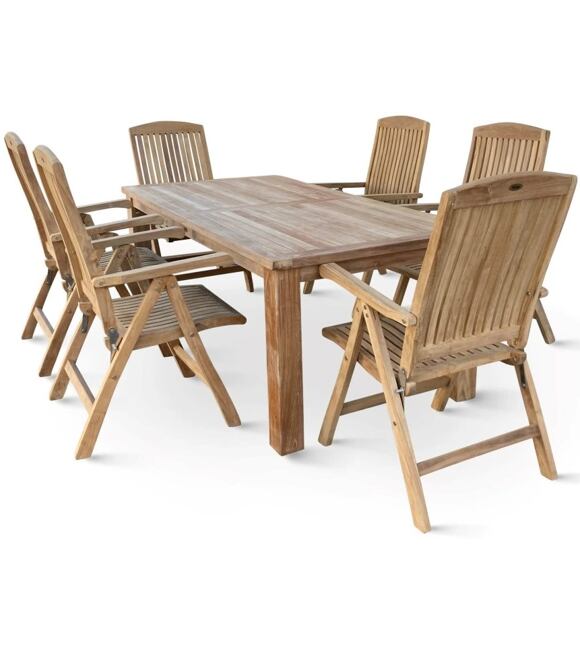 Gartenmöbel aus Holz – Tisch Garden III + 6x Stuhl America, Teak NOELA 345982